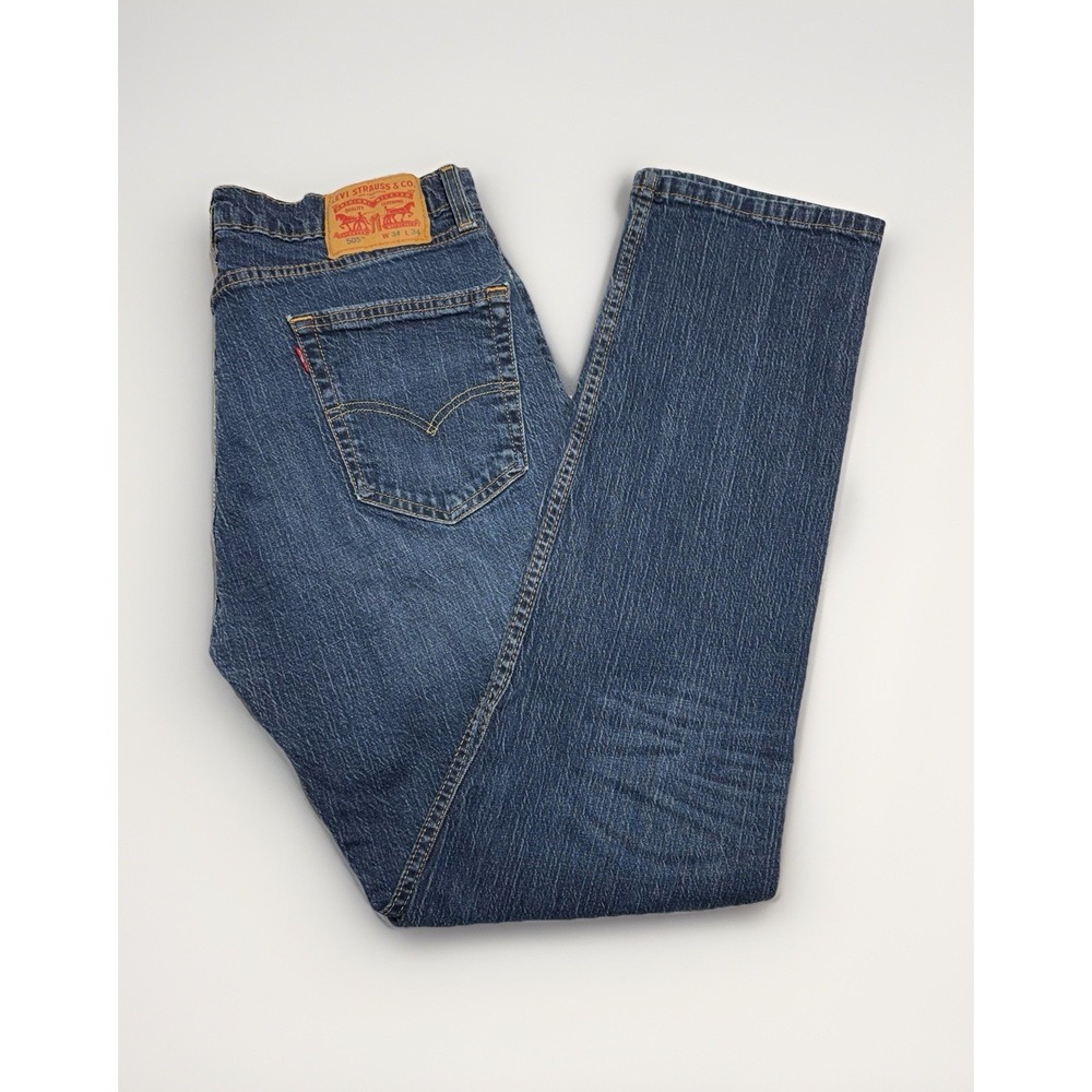 Levis 505 Jeans Mens 34x34 (Act 32x33) Regular‎ Fit Straight Leg Dark Wash Denim
